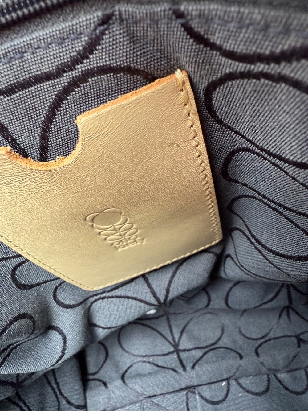 Orla Kiely Blue and Yellow Retro Floral Backpack Tote - Picture 6 of 15